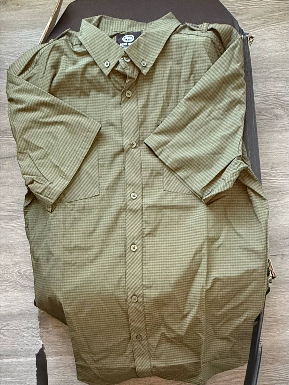 Echo Olive Green Short-Sleeve Button-Down Shirt